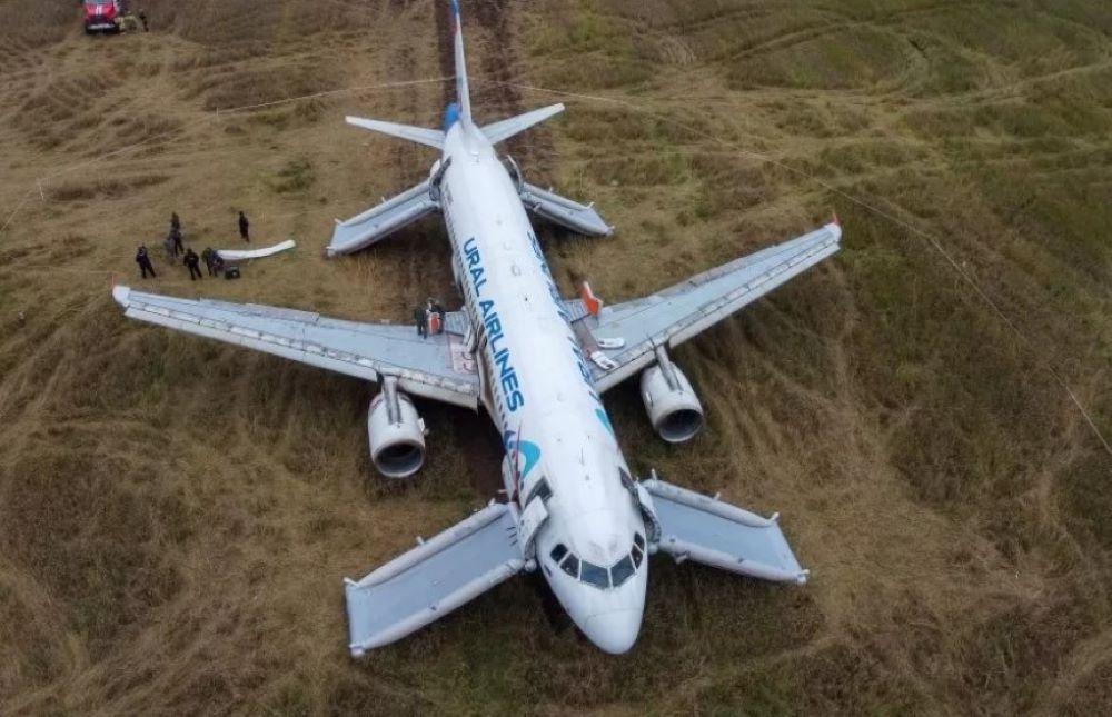 Russisches Verkehrsflugzeug muss nach Hydraulikausfall im Maisfeld notlanden Russisches Verkehrsflugzeug muss nach Hydraulikausfall im Maisfeld notlanden