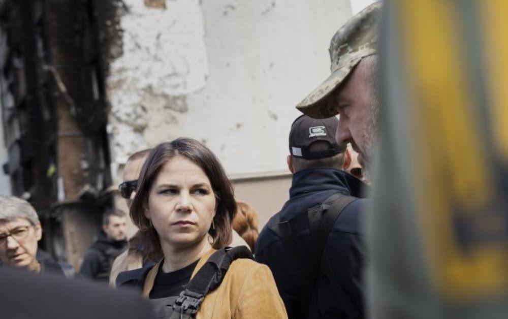 Außenministerin Annalena Baerbock bei ihrem Besuch in Kiew, Ukraine