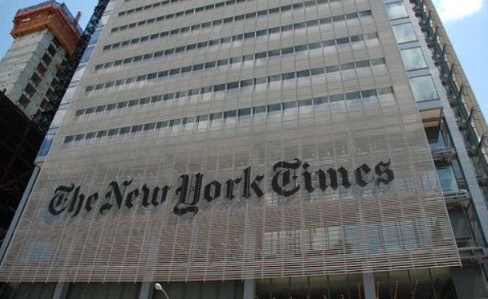 Pro-Palästina-Protest im Gebäude der "New York Times" Pro-Palästina-Protest im Gebäude der "New York Times"